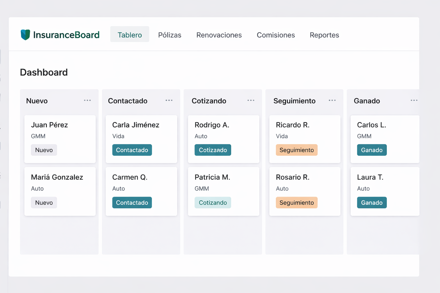 InsuranceBoard - CRM para agencias de seguros